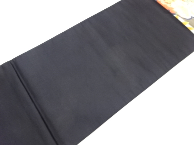  作家物　雪輪に花々・蝶・竹模様織出し袋帯